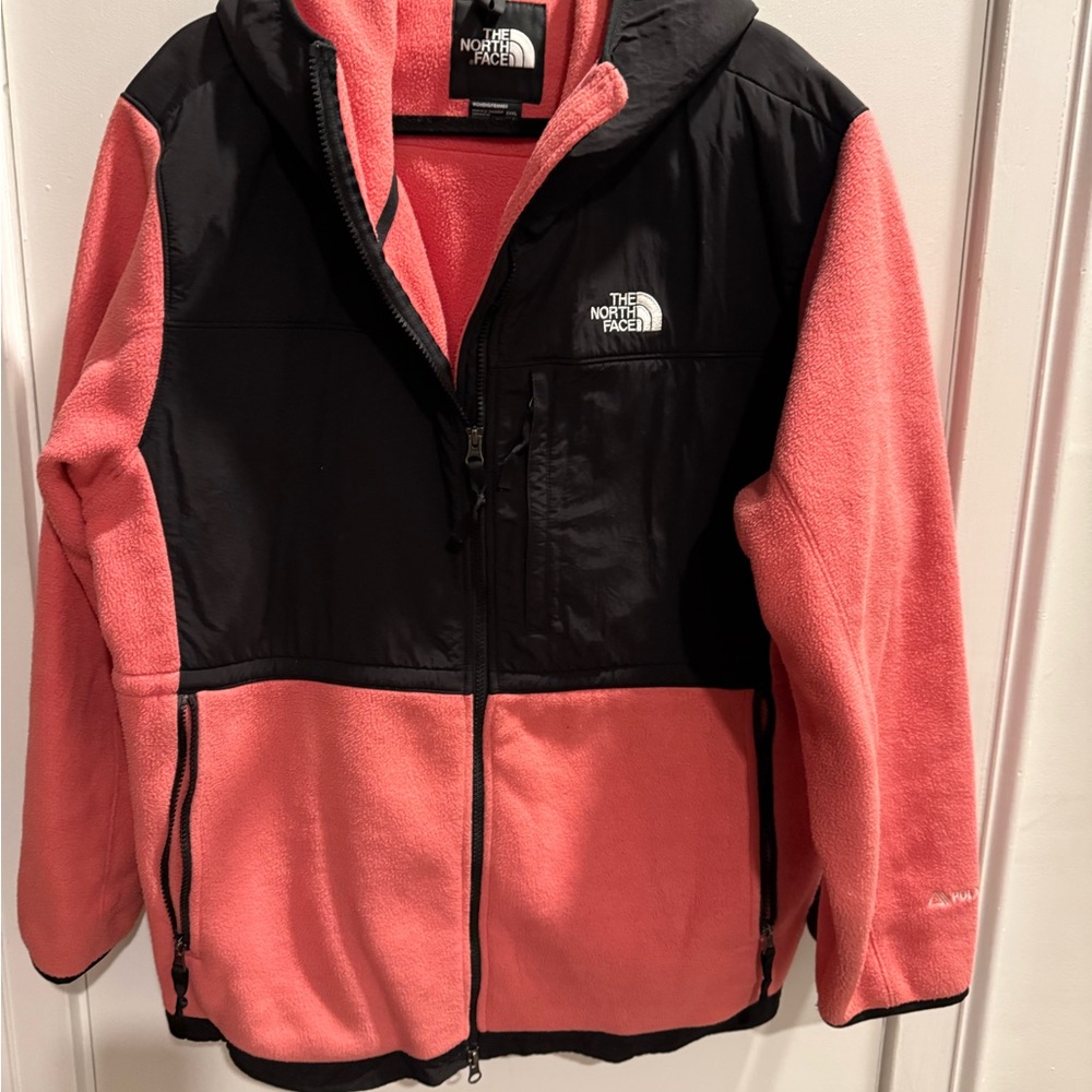 The North Face Denali Pink and Black Hooded Fleece